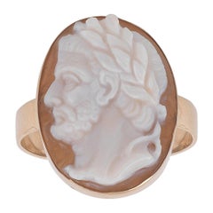 Shell Roman Emperor Cameo Ring