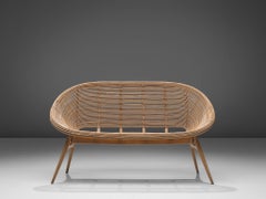 Shell Settee in Bamboo and Beech Basket