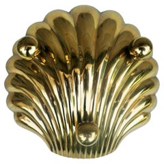 Shell-shaped brass ashtray or coin tray, possibly Indian-made