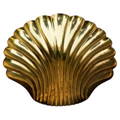 Shell-shaped brass ashtray or coin tray, possibly Indian-made