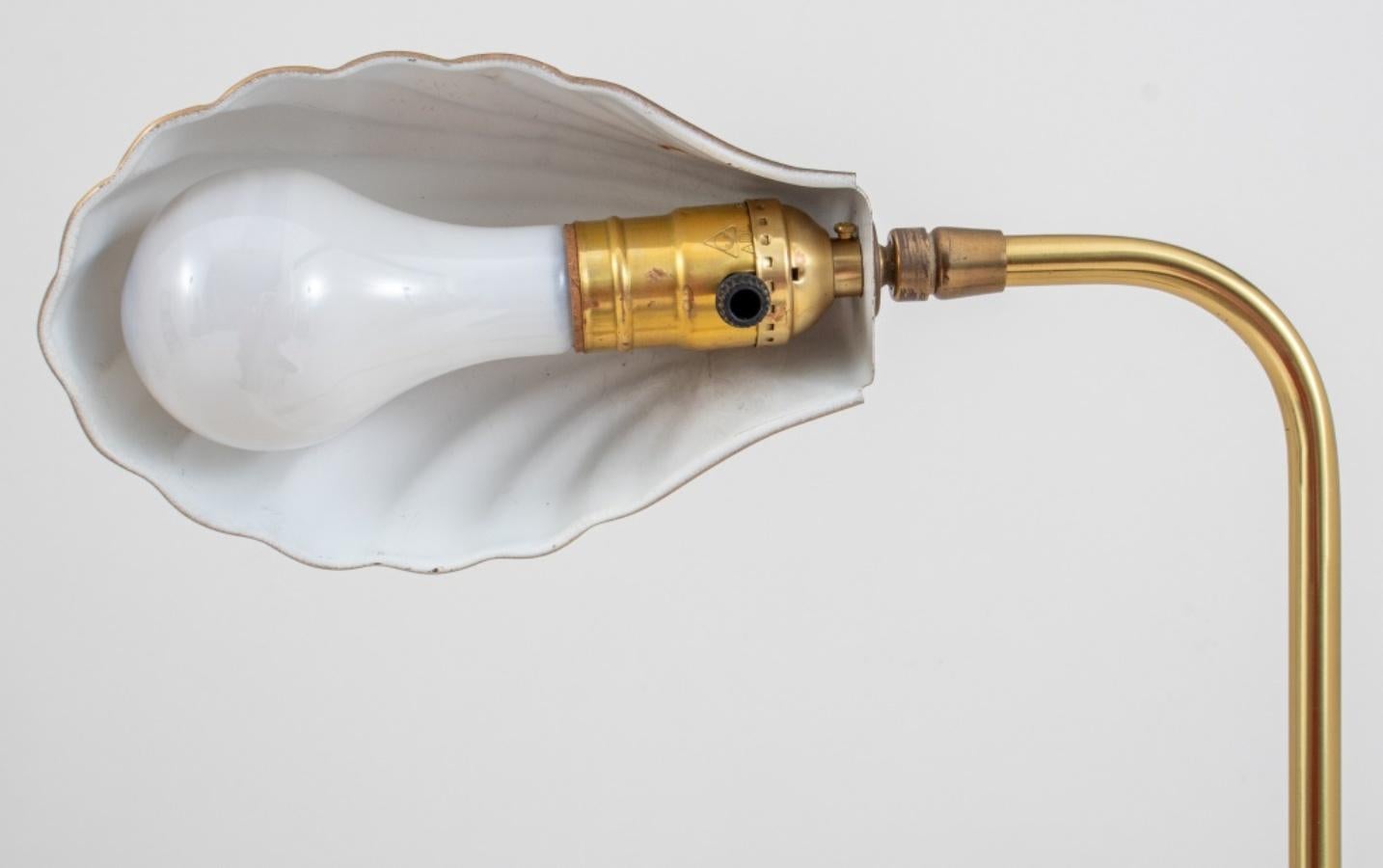 20th Century Shell-Shaped Brass Extendable Floor Lamp