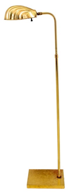 Shell-Shaped Brass Extendable Floor Lamp