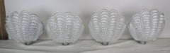Shell Shaped Murano Glass Sconces by Mazzega, Set of 4