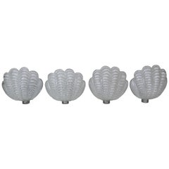 Shell Shaped Murano Glass Sconces by Mazzega, Set of 4