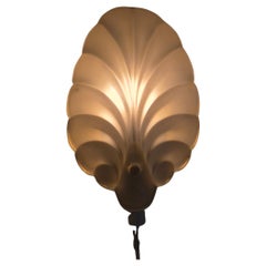 Shell-shaped sconce in frosted glass, Swedish Moden 1950s