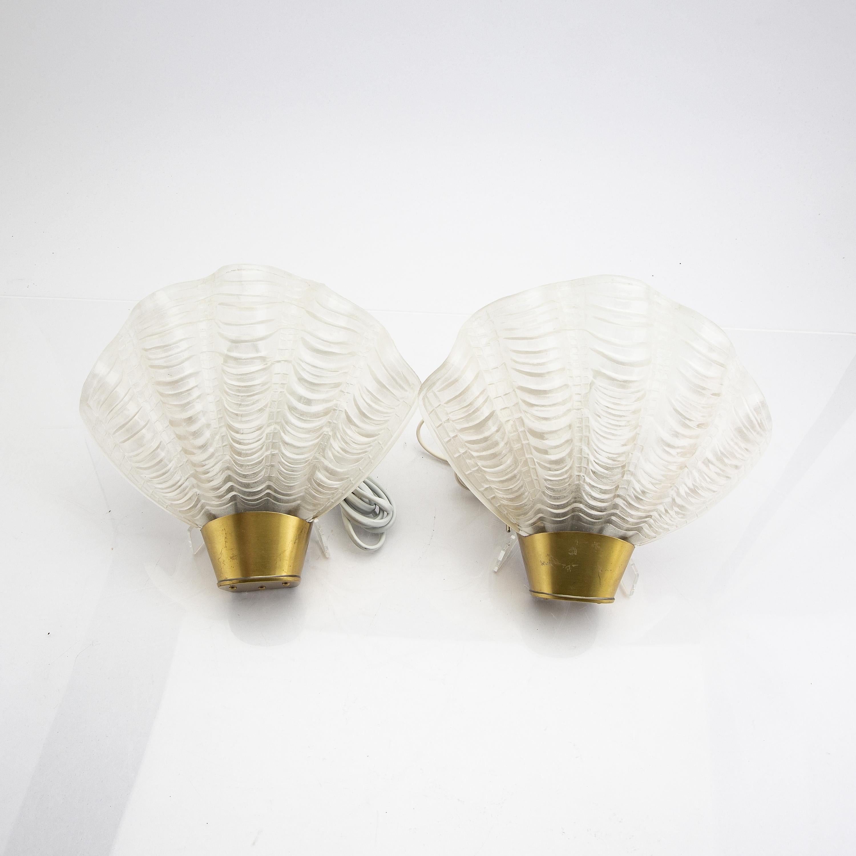 Shell Shaped Wall Sconces, Model Coquille, from ASEA, 1940s, Set of Two
Good condition.
 