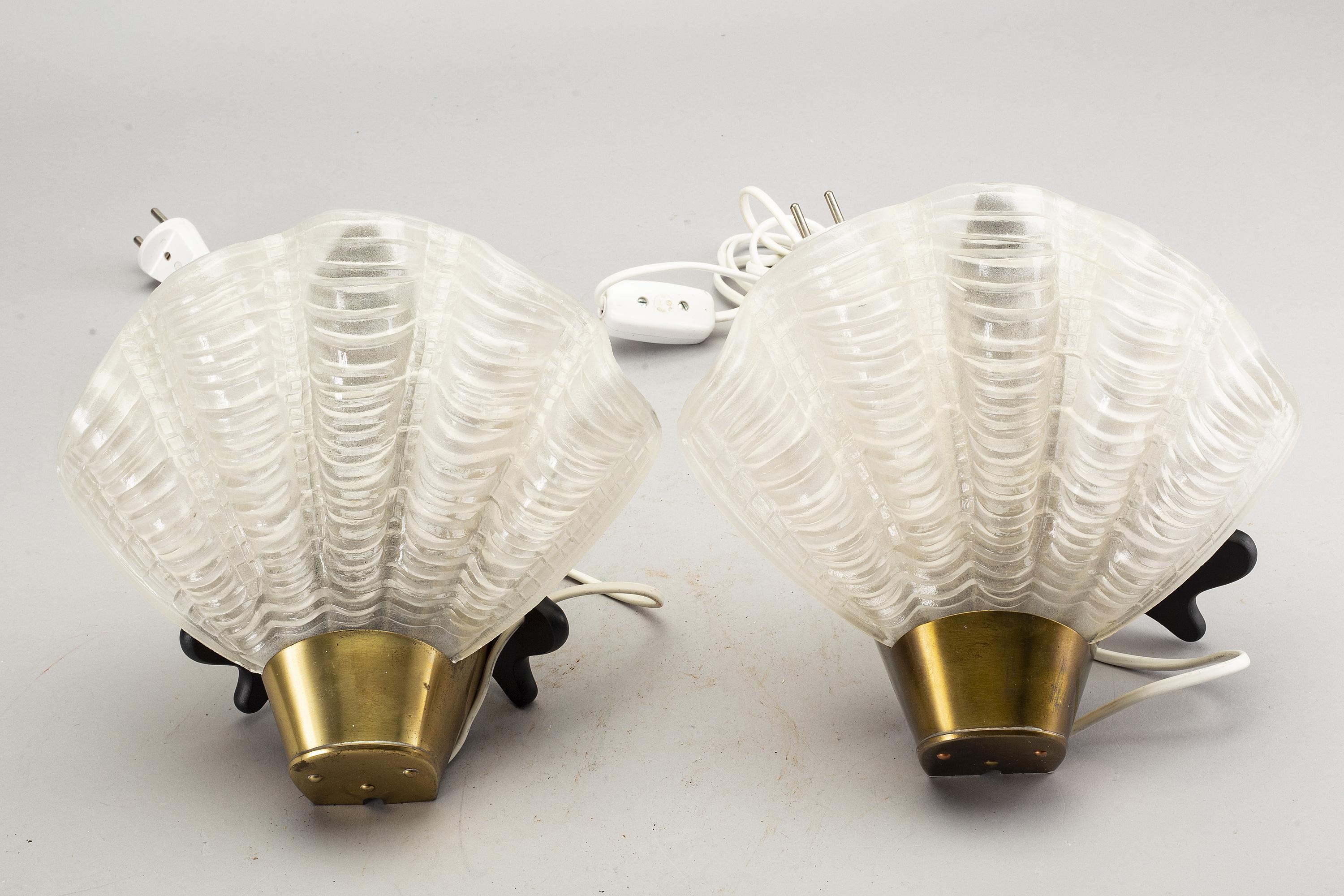 Swedish Shell Shaped Wall Sconces, Model Coquille, from ASEA, 1940s, Set of Two