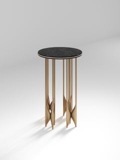Shell Side Table with Bronze Patina Brass Details by Kifu Paris