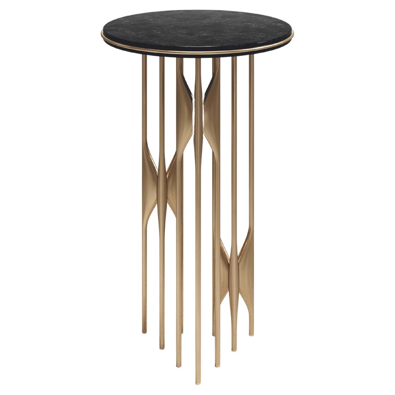 Shell Side Table with Bronze Patina Brass Details by Kifu Paris For ...