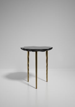 Shell Side Table with Bronze Patina Brass Details by R&Y Augousti