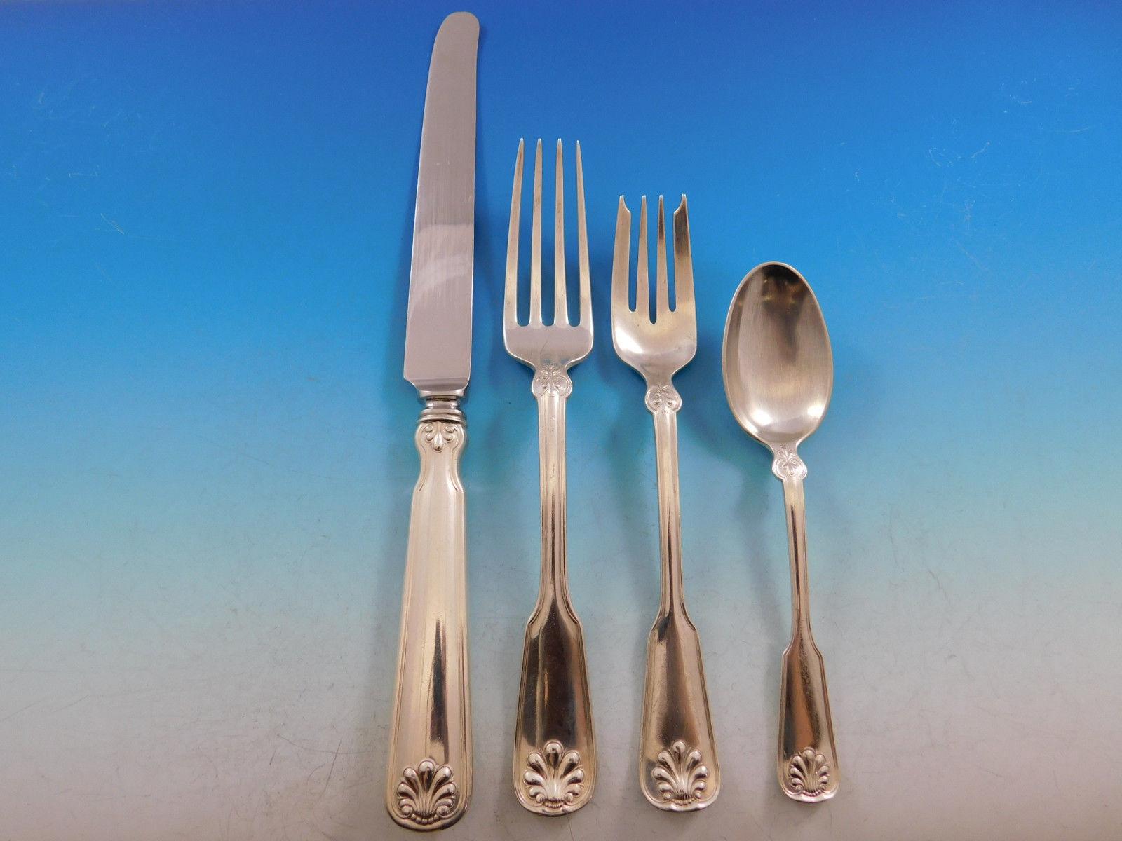 Shell & Thread by Tiffany Co Sterling Silver Flatware Service Set 178 Pc Dinner In Excellent Condition In Big Bend, WI