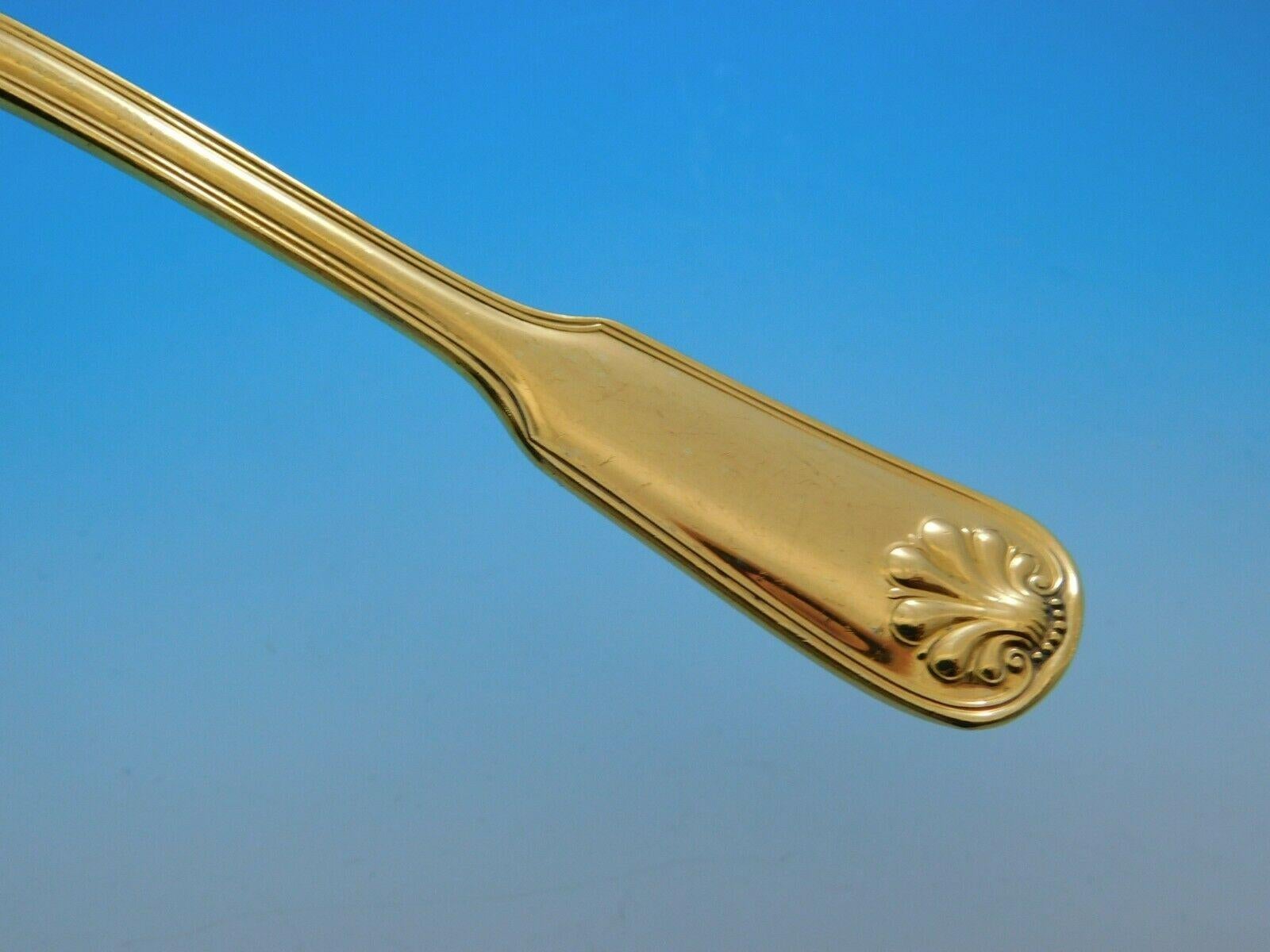 Shell & Thread by Tiffany Sterling Silver Flatware Service 12 Set, 103 Pcs Gold In Excellent Condition In Big Bend, WI