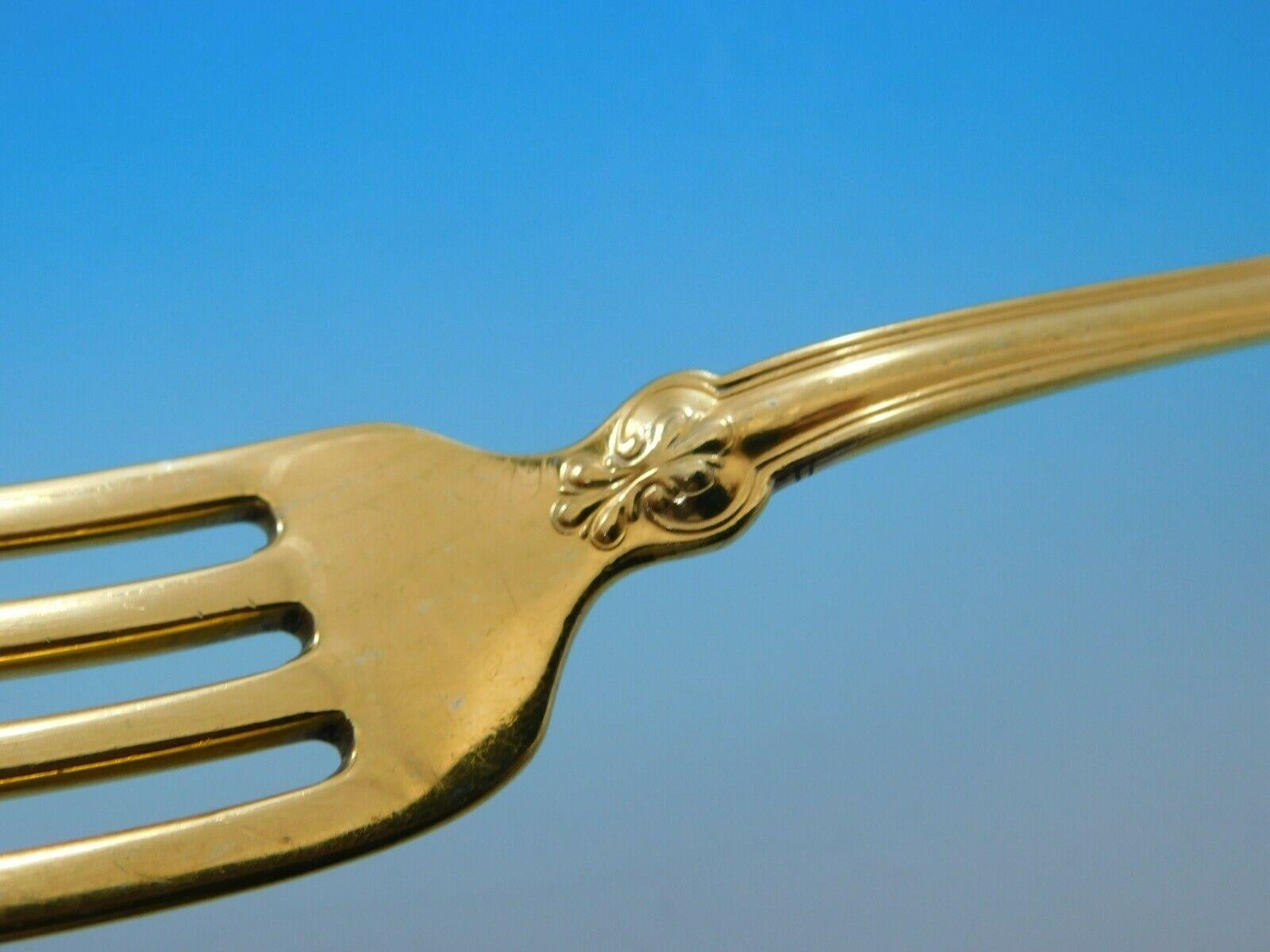 Early 20th Century Shell & Thread by Tiffany Sterling Silver Flatware Service 12 Set, 103 Pcs Gold