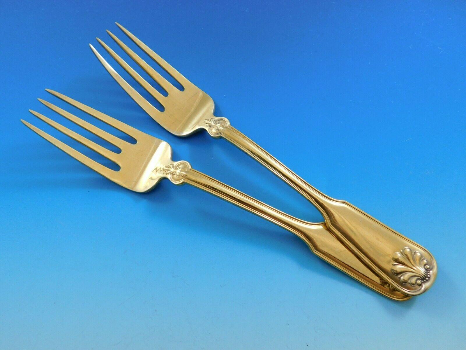 Shell & Thread by Tiffany Sterling Silver Flatware Service 12 Set, 103 Pcs Gold 4