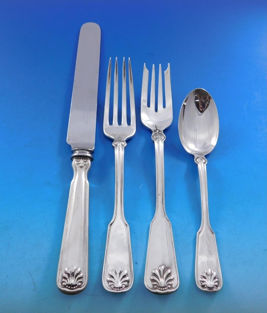 Shell & Thread by Tiffany Sterling Silver Flatware Set 12 Service 141 pcs Dinner For Sale 9