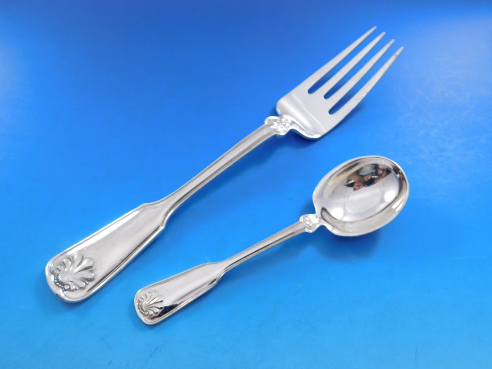Shell & Thread by Tiffany Sterling Silber Besteck Set 12 Service 151 Stück Abendessen im Zustand „Hervorragend“ im Angebot in Big Bend, WI