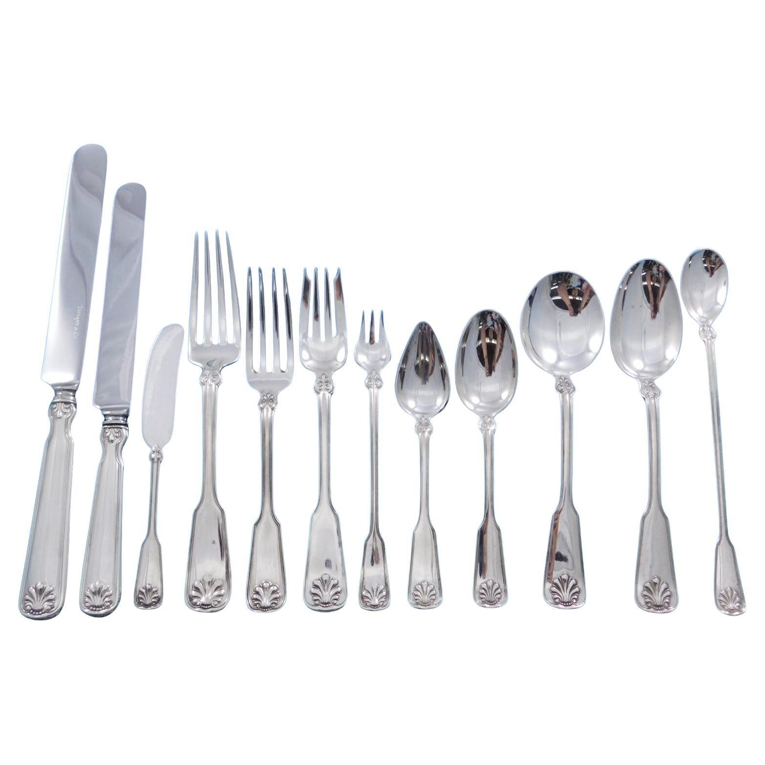 Shell & Thread by Tiffany Sterling Silber Besteck Set 12 Service 151 Stück Abendessen im Angebot