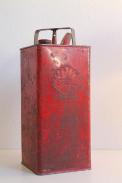 SHELL V.B 1954. (32x13x13) Rare Original Vintage Oil / Petrol can, complete!
