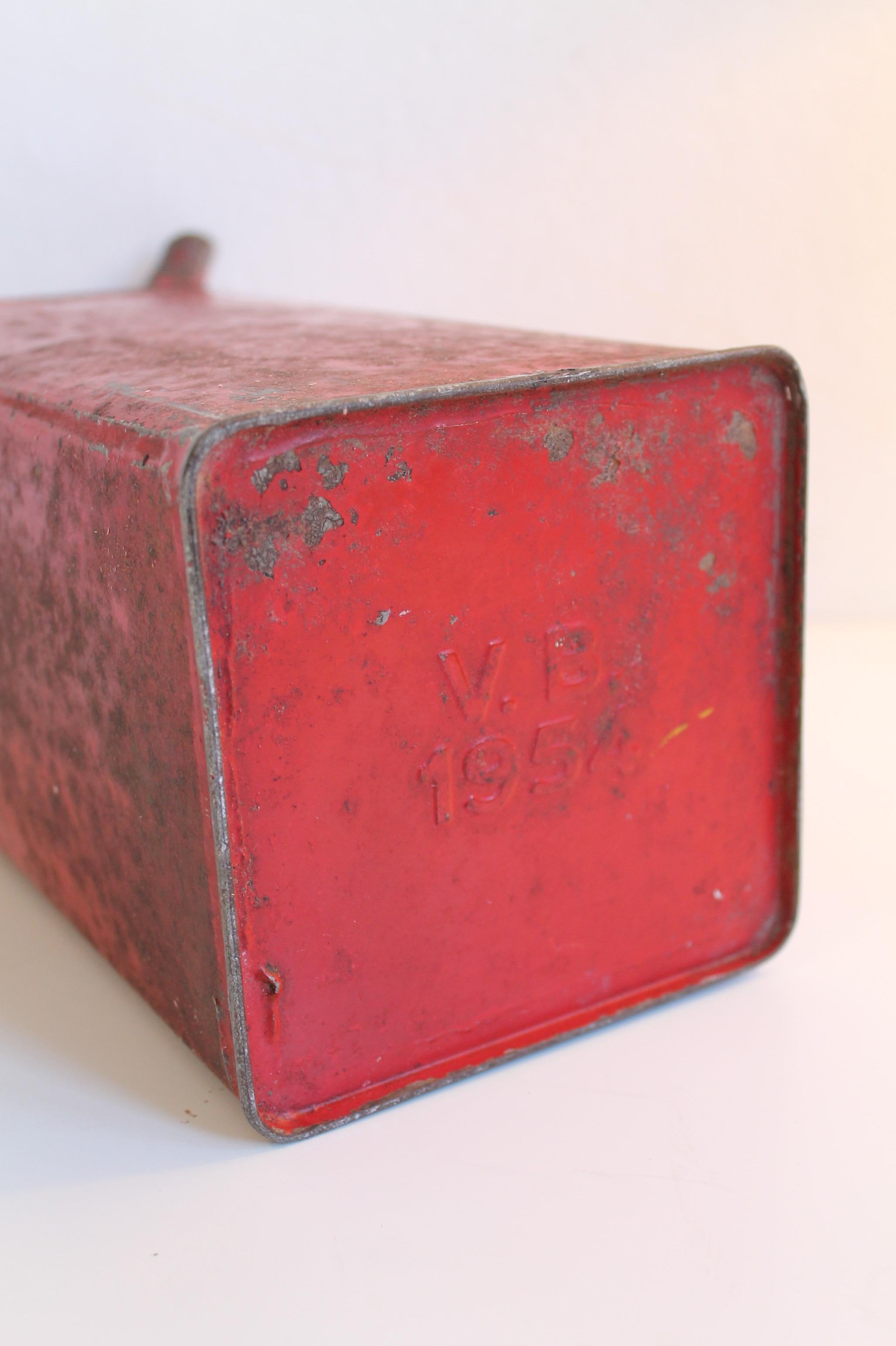 SHELL V.B 1954. (32x13x13) Rare Original Vintage Oil / Petrol can, complete! 1