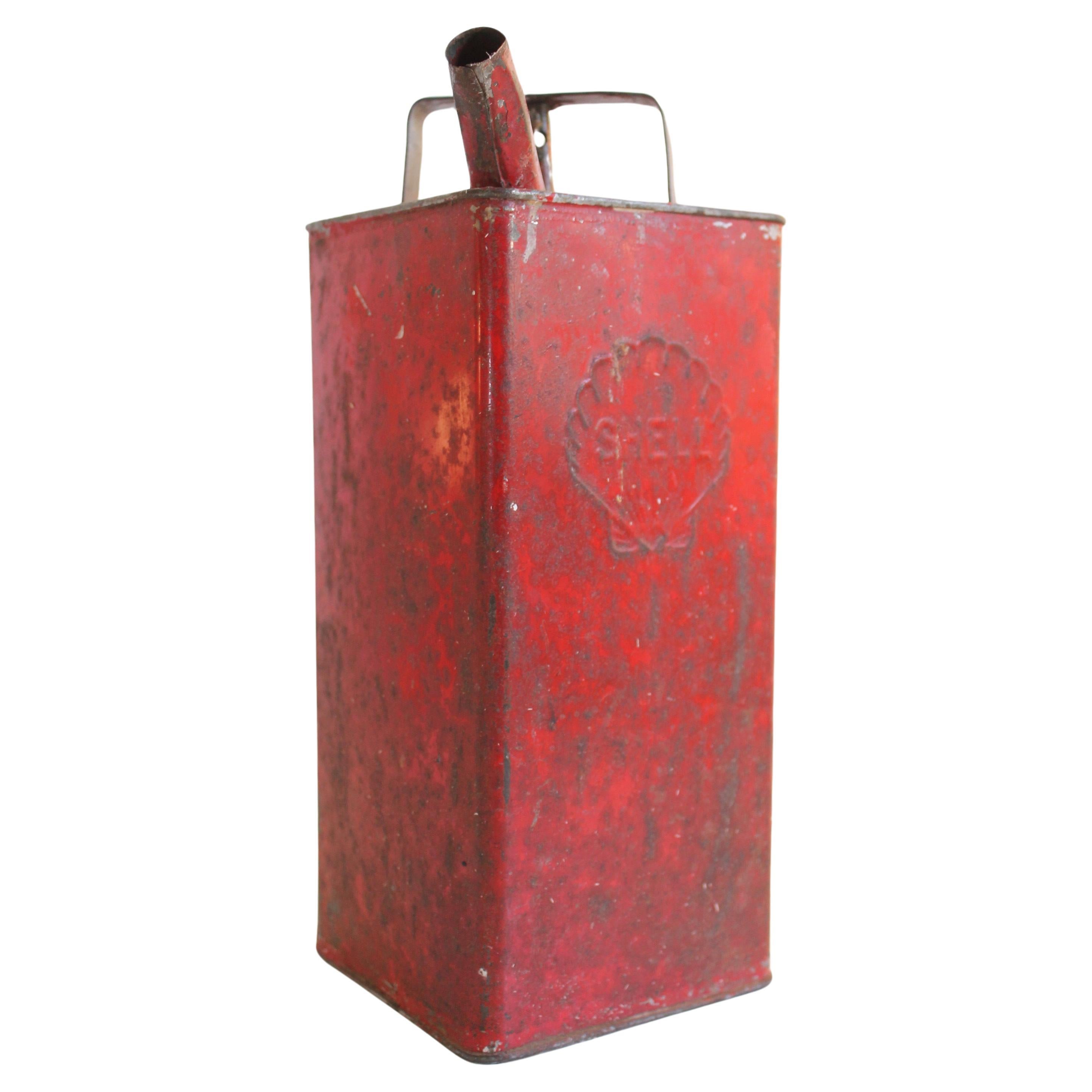 SHELL V.B 1954. (32x13x13) Rare Original Vintage Oil / Petrol can, complete!