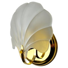 Shell Wall Lamp, Opaque Glass, Italy, 1980