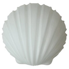 Shell wall lamp, white opaline, Italy, 1980