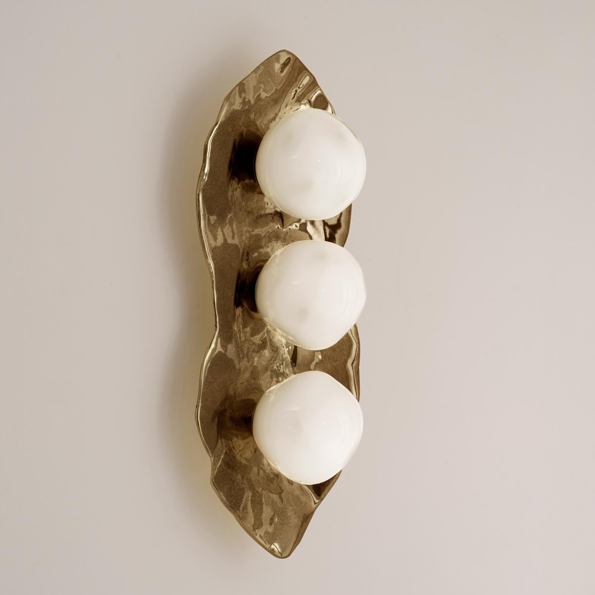 Modern Shell Wall Light by Gaspare Asaro-Bronze Finish For Sale
