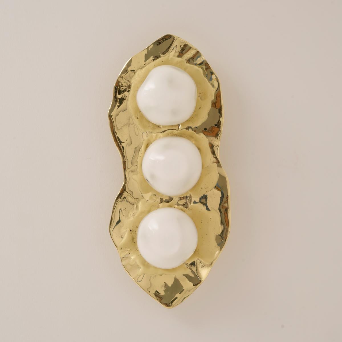 Italian Shell Wall Light by Gaspare Asaro-Polished Brass Finish For Sale