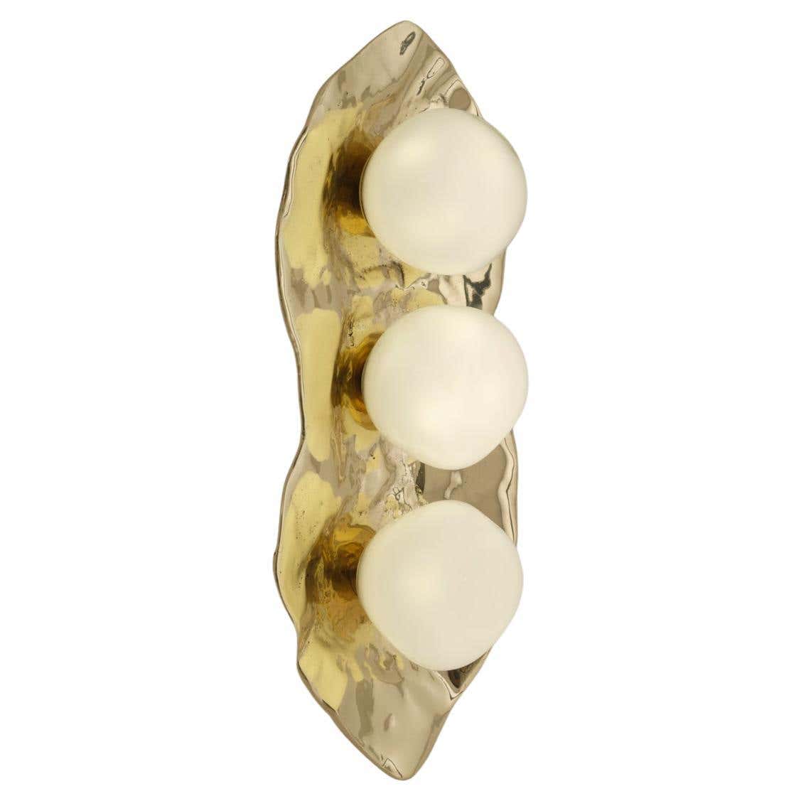 Shell Wall Light by Gaspare Asaro-Polished Brass Finish For Sale at 1stDibs