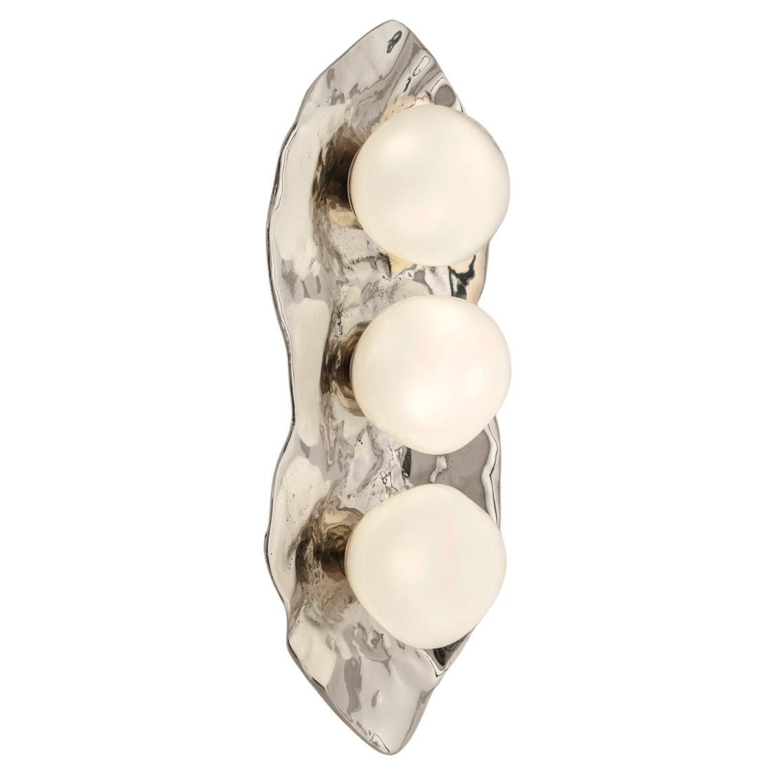 Shell Wall Light by Gaspare Asaro-Polished Nickel Finish For Sale