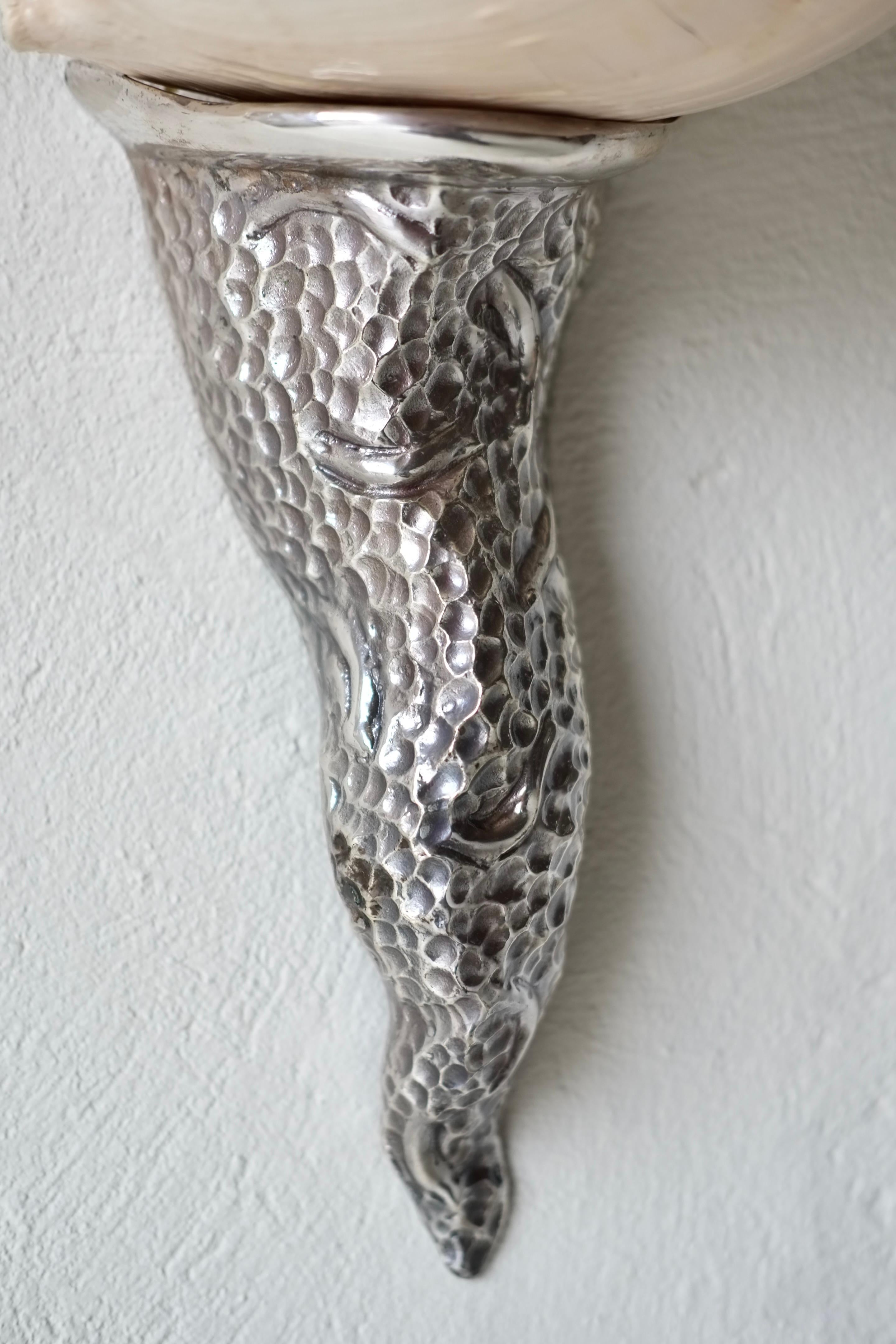 Wandleuchter mit Muschelmotiv von Annibale Oste für Nanda Vigo im Angebot 1