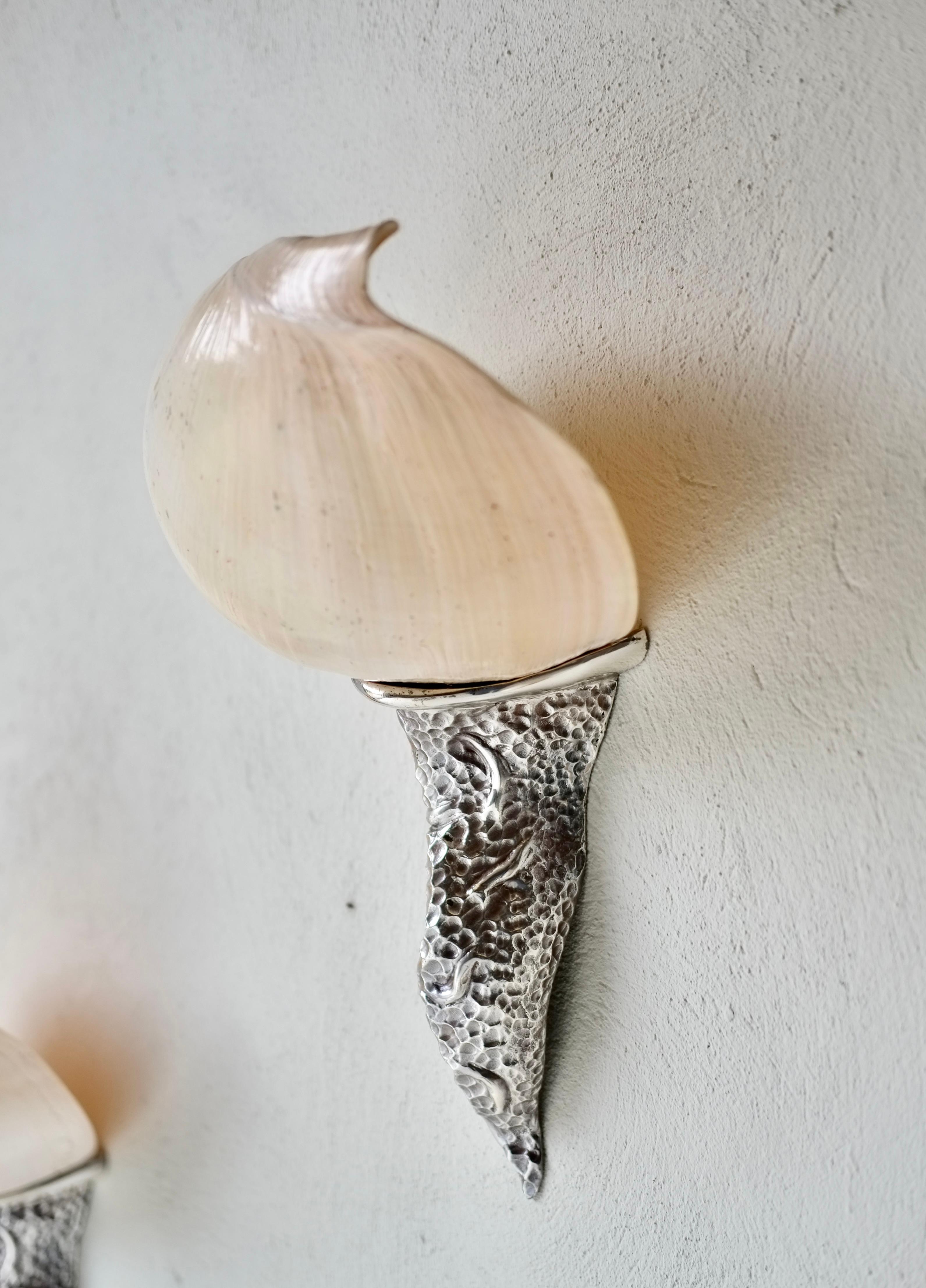 Wandleuchter mit Muschelmotiv von Annibale Oste für Nanda Vigo im Angebot 3