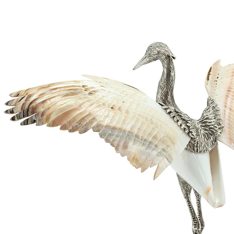 Silver Plate Shell Wings Sculpture