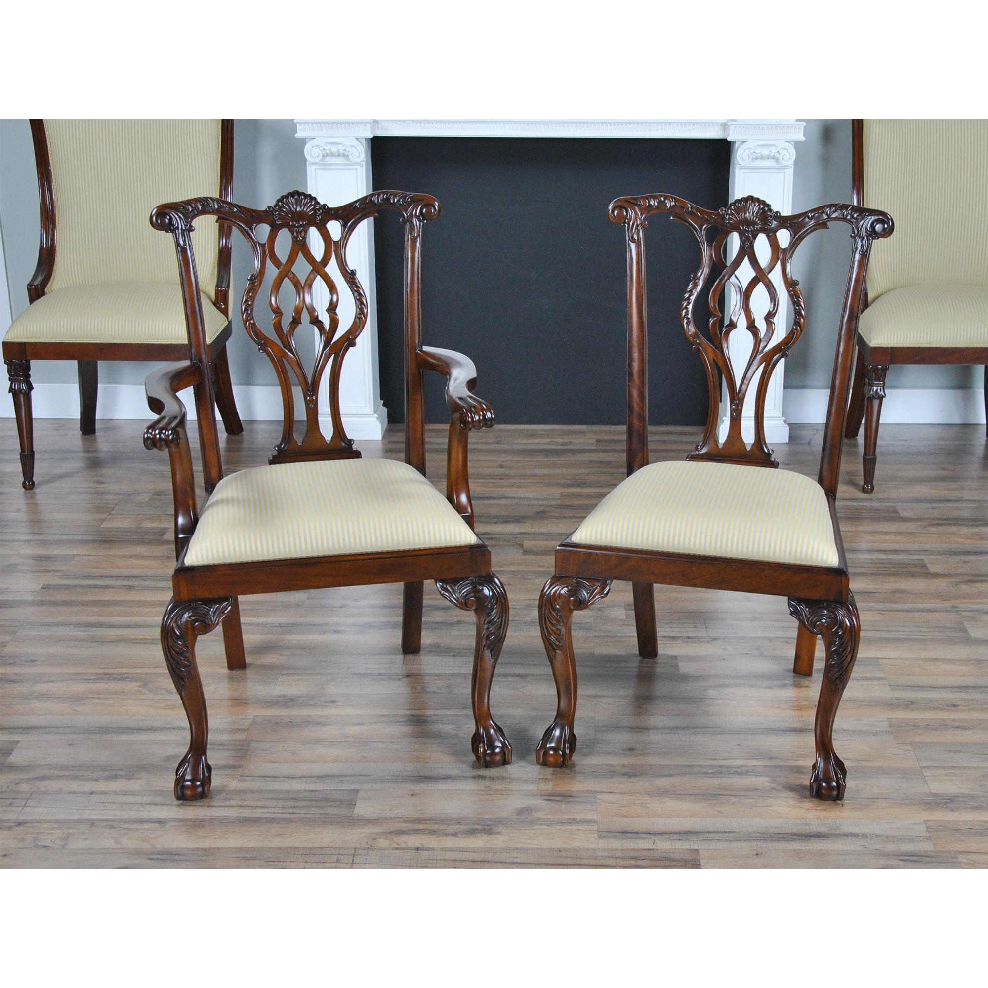 Shellback Mahogany Dining Chairs, Set of 10 For Sale 1