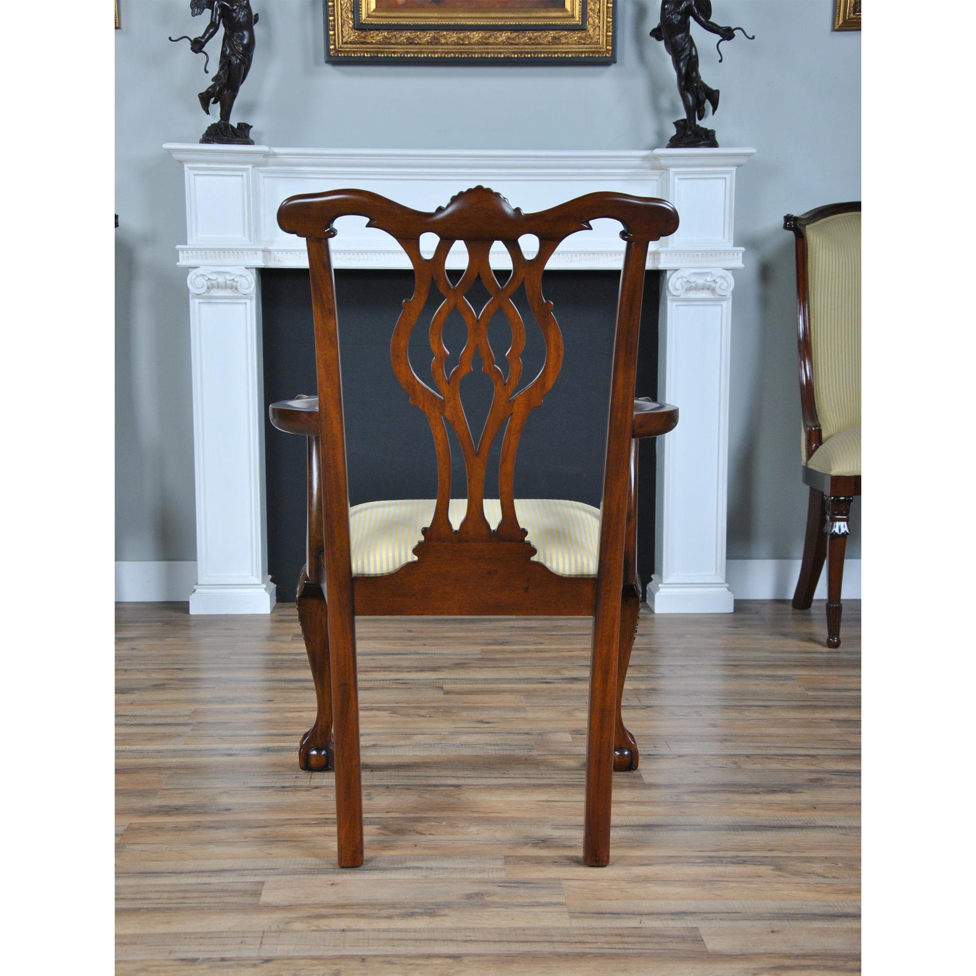 Contemporary Shellback Mahogany Dining Chairs, Set of 10 For Sale
