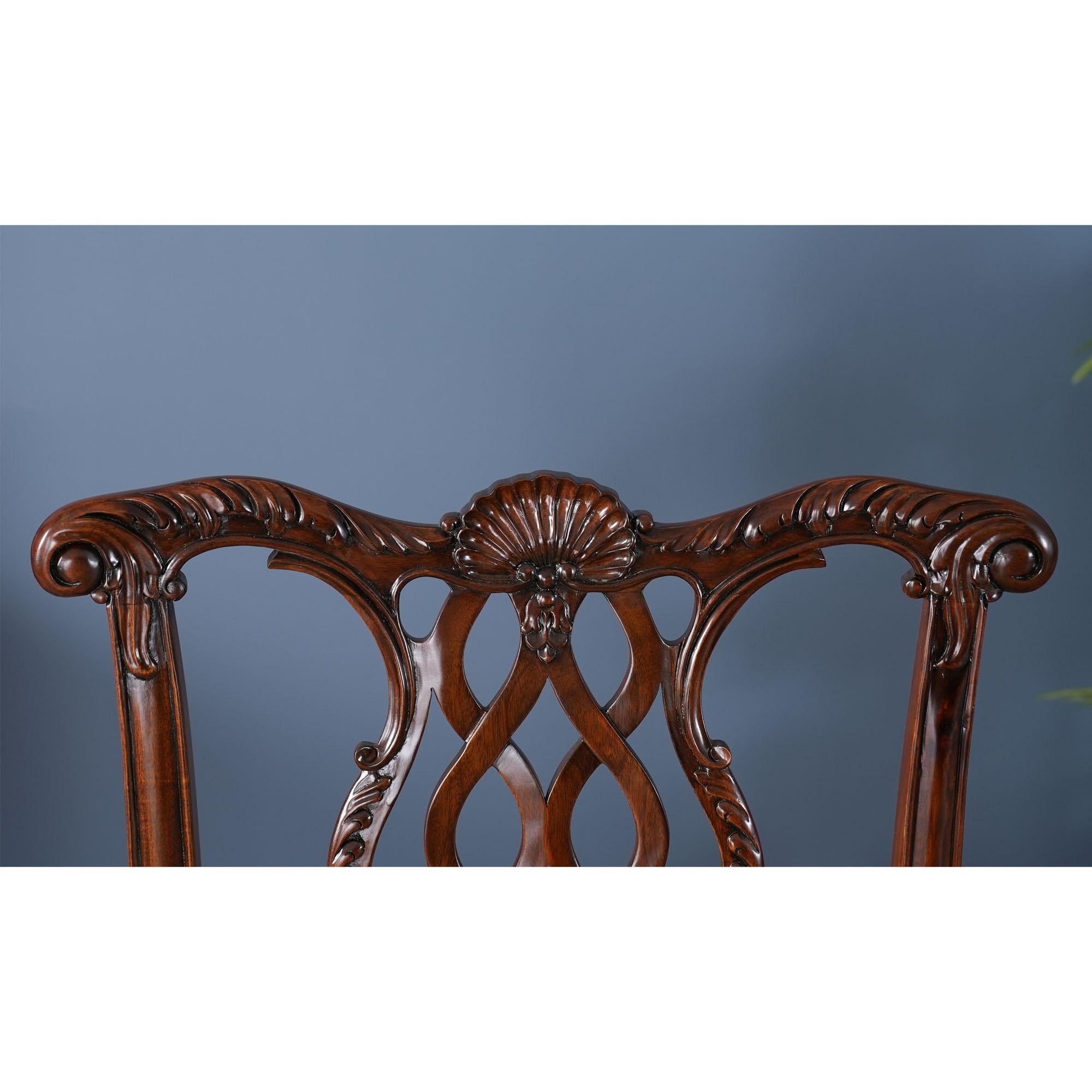 Sedie da pranzo in mogano Shellback, set da 10 in vendita 1