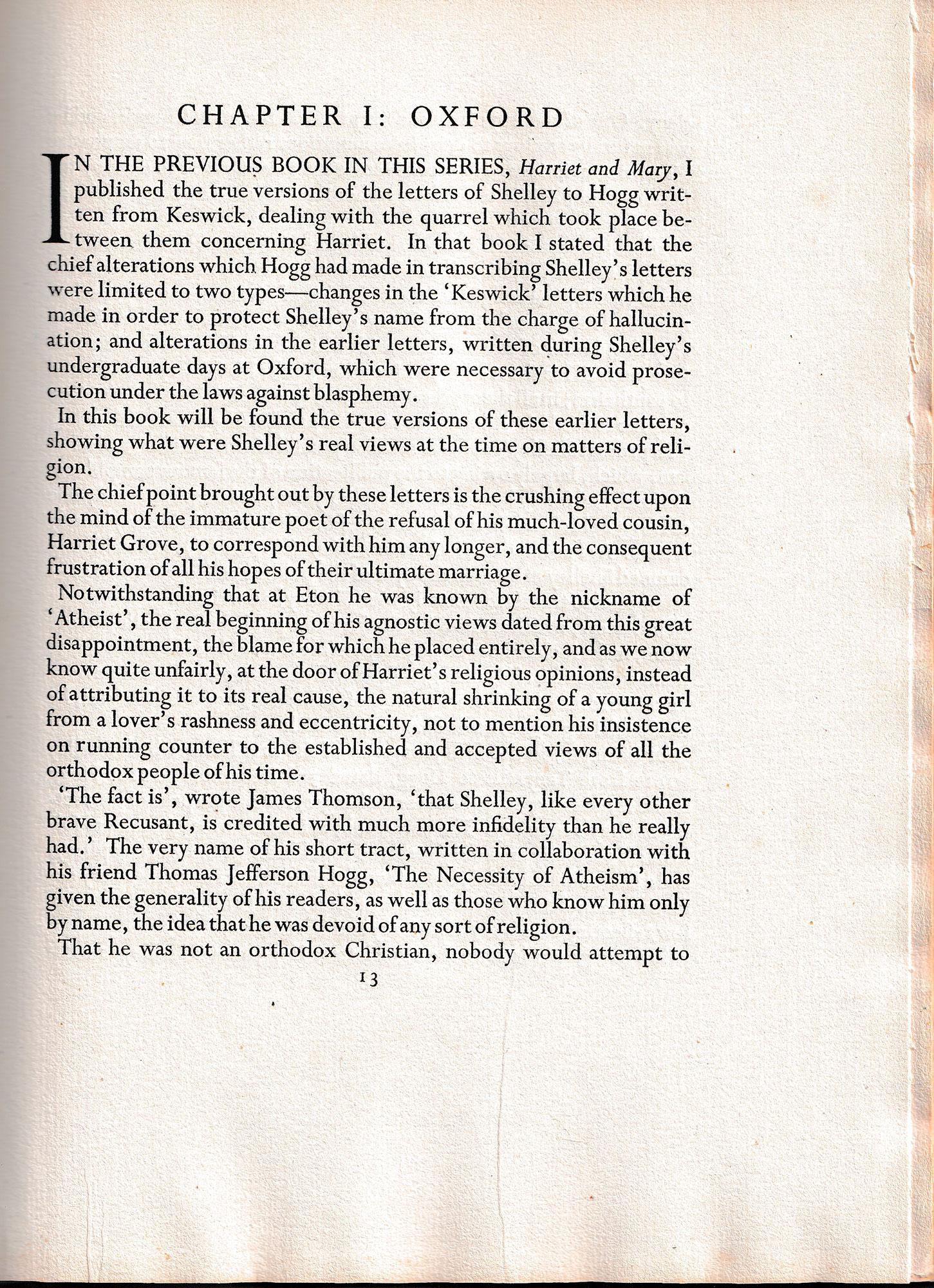 Shelley at Oxford – Early correspondence of P.B.Shelley – GOLDEN COCKEREL PRESS In Excellent Condition For Sale In Middletown, NY