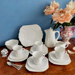 Shelley "Dainty White" Porcelain Coffee Service, Art Nouveau, 1926-1940