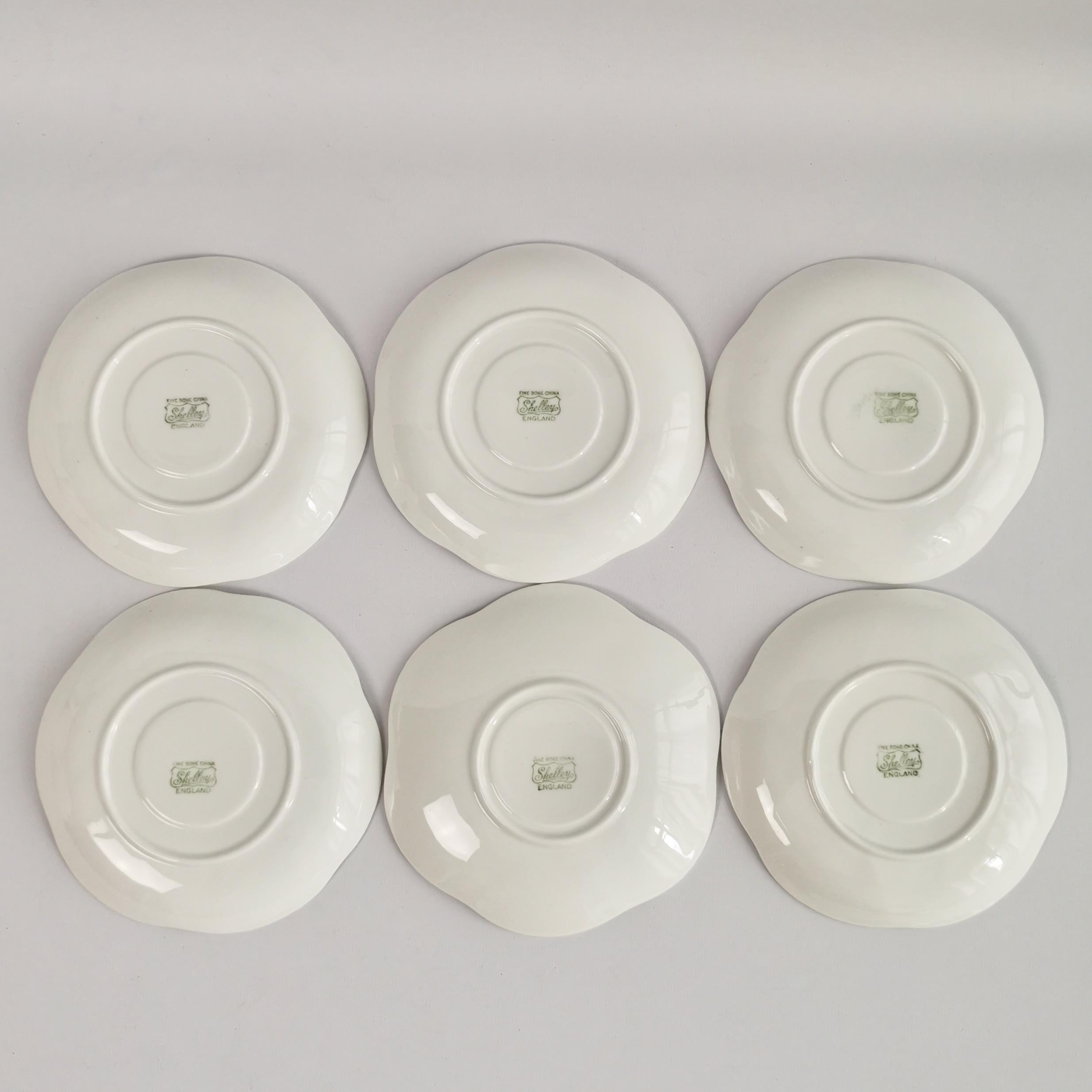 Shelley Dainty White Porcelain Tea Service for Six, Early 20th C 4