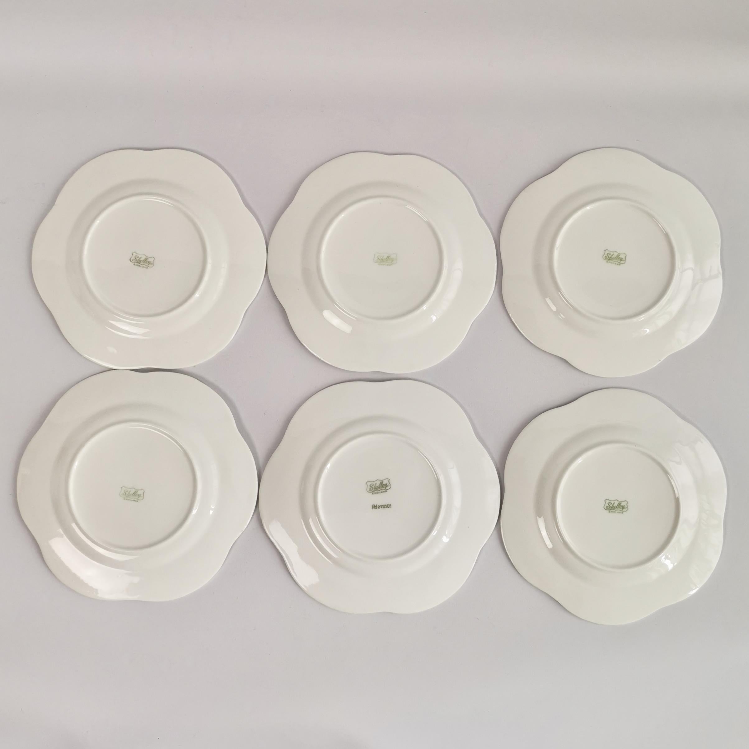 Shelley Dainty White Porcelain Tea Service for Six, Early 20th C 6