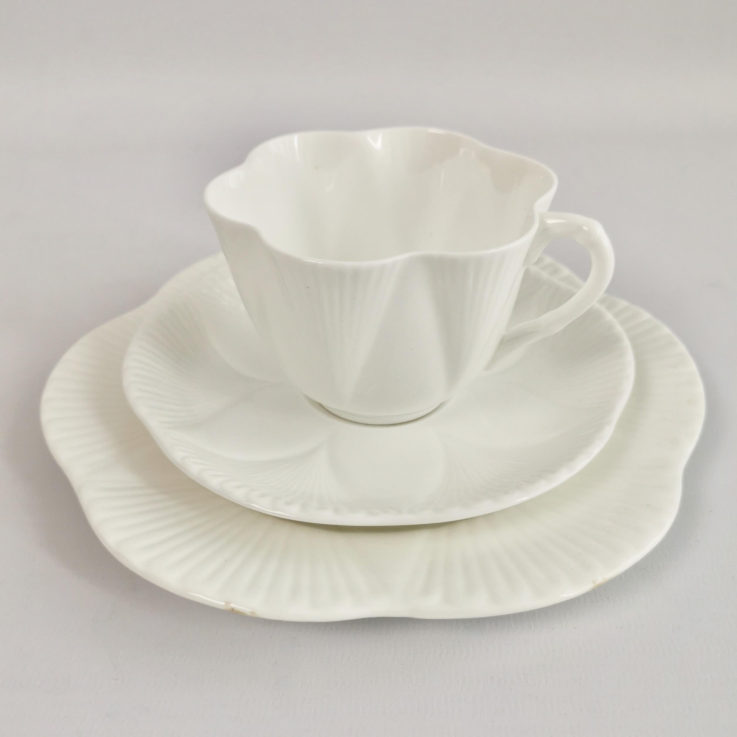 white shelley tea set