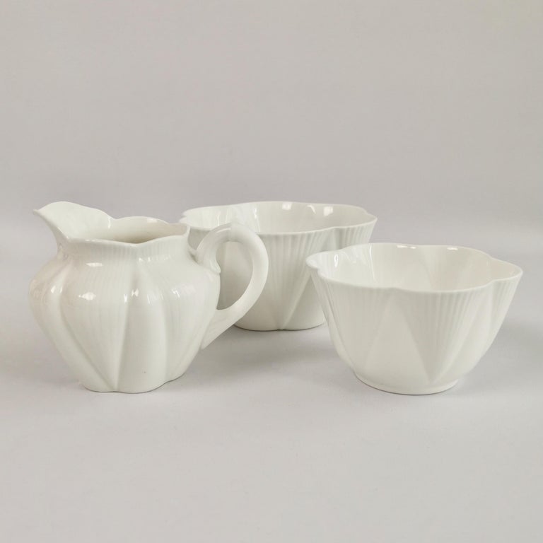 Shelley Dainty White Porcelain Tea Service for Six, Early 20th C at