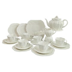 Shelley Dainty White Porcelain Tea Service for Six, Early 20th C