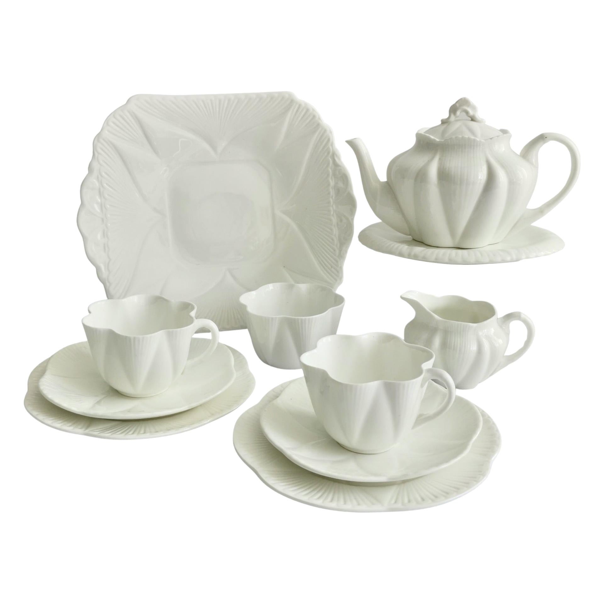 Shelley "Dainty White" Tête-à-Tête Porcelain Tea Service, 1910-1966