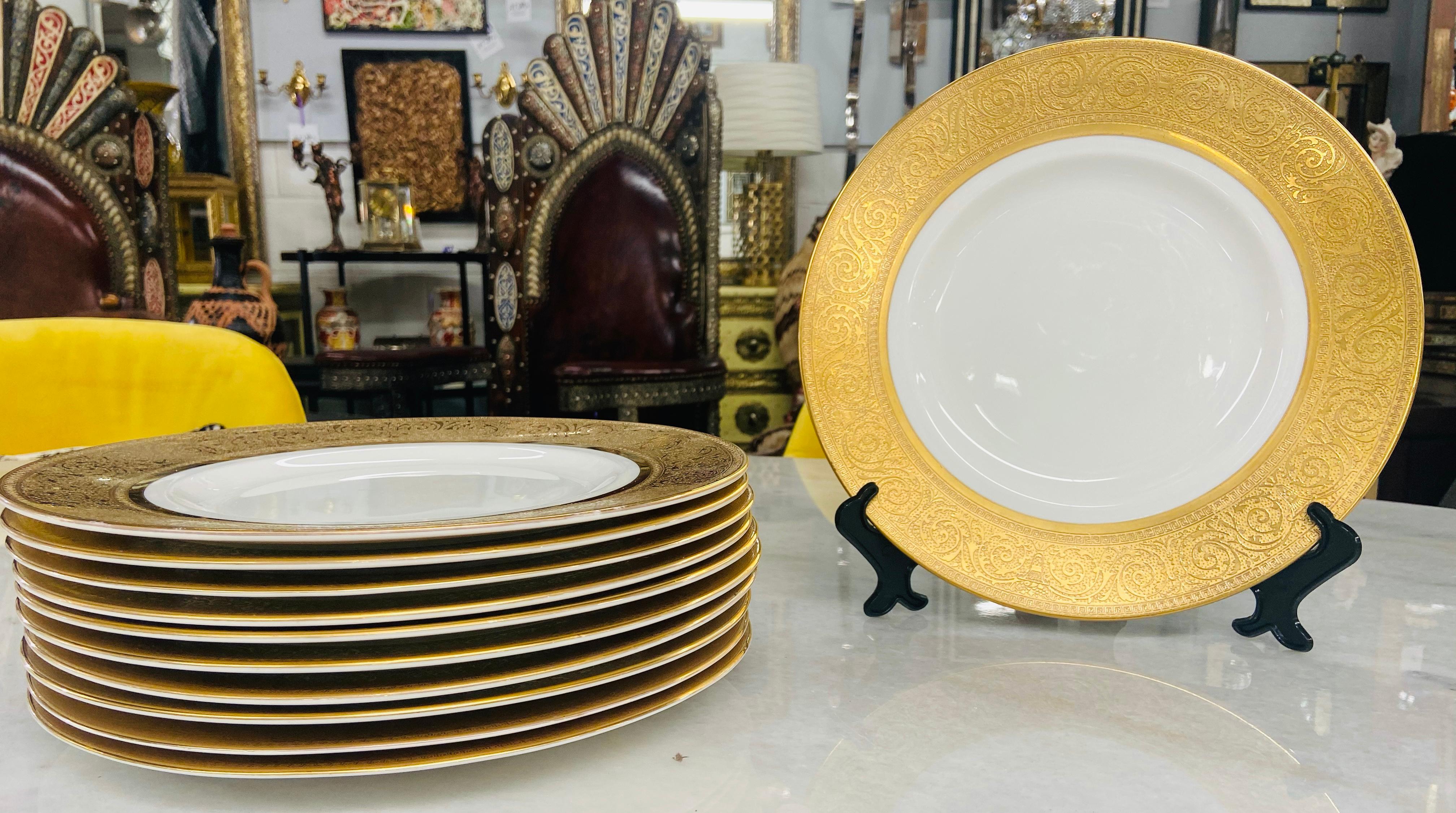 Shelley Dining Plates with Gold Trim, Set of 12 2