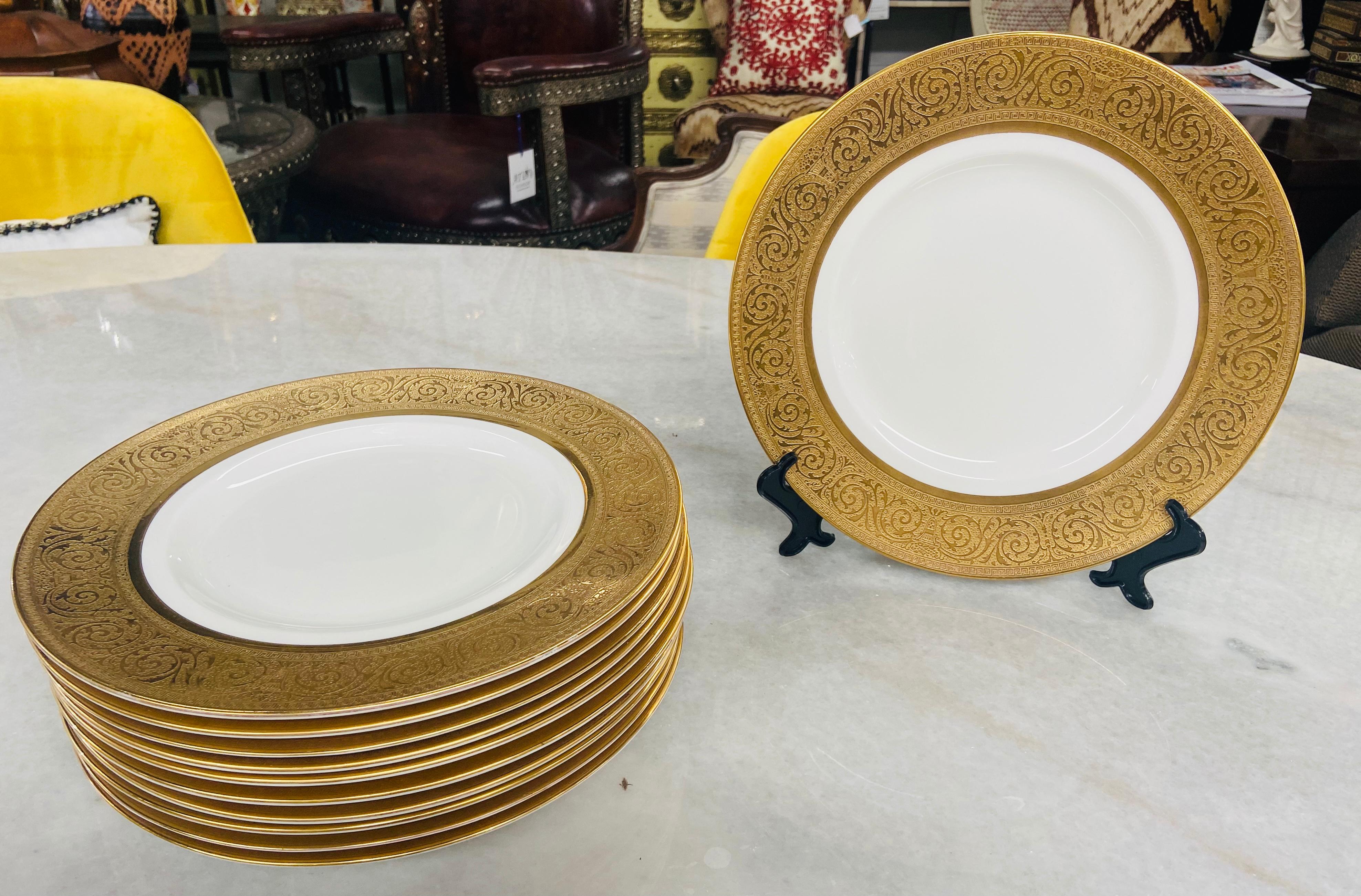 Shelley Dining Plates with Gold Trim, Set of 12 1