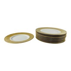 Shelley Dining Plates with Gold Trim, Set of 12