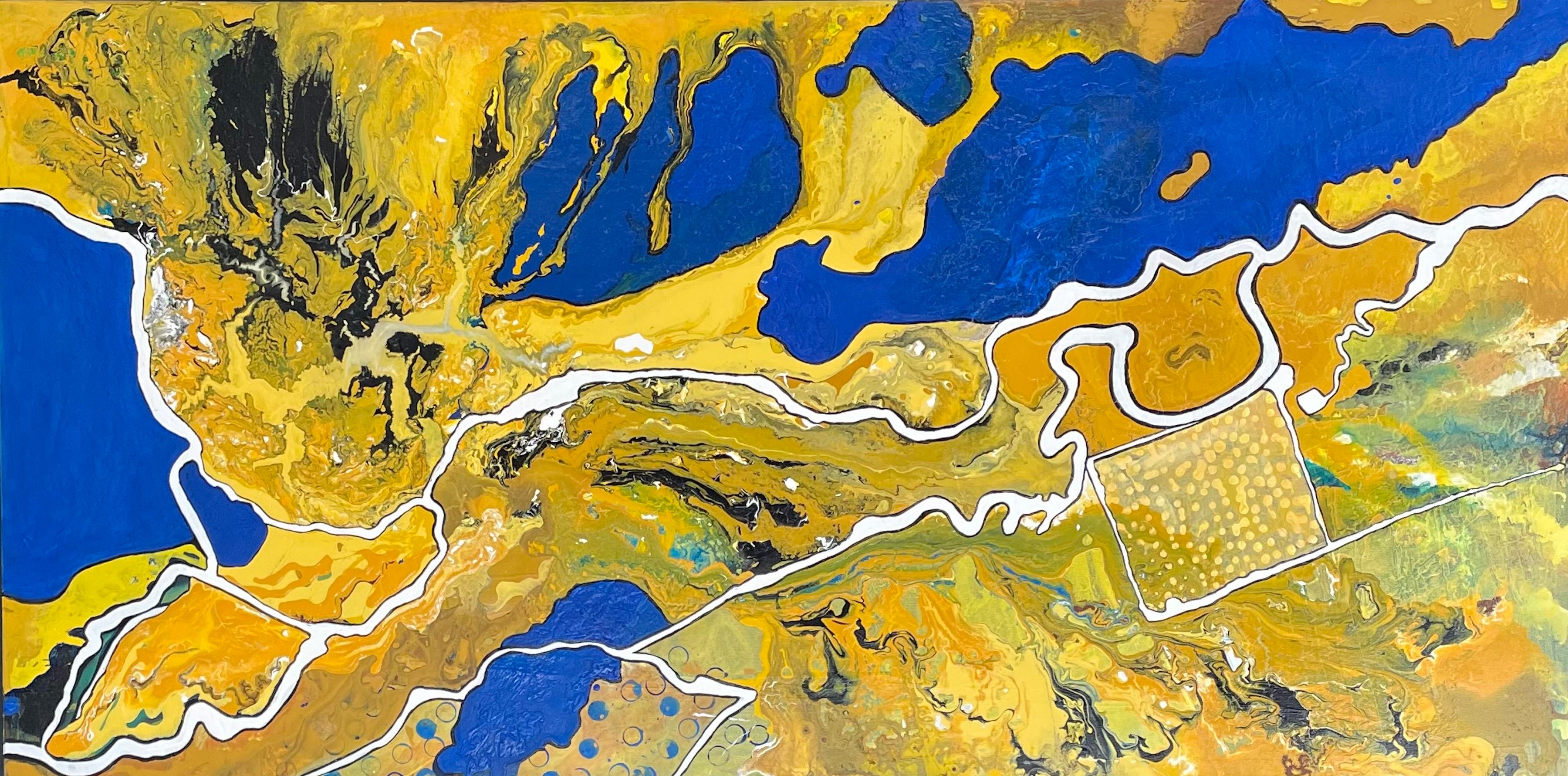 Shelley Heffler Abstract Painting - landsat #4 (Series Anthropocene)