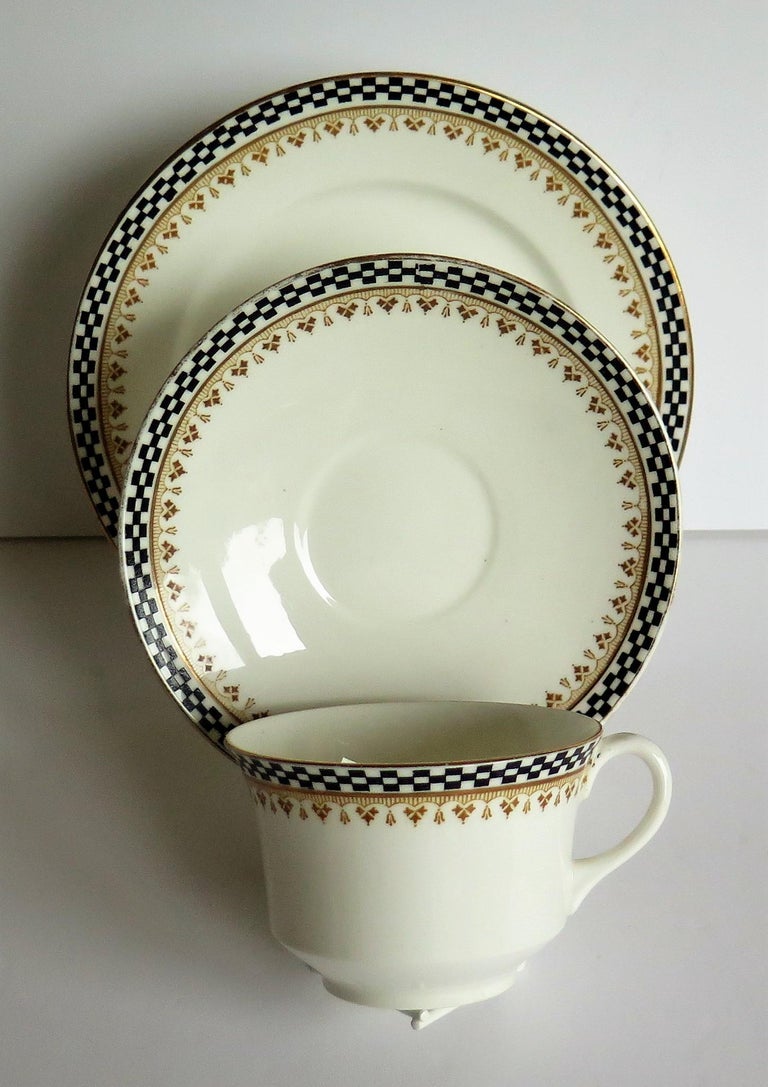 Shelley Porcelain Art Deco Period Part Tea Set with 13 Pieces, circa