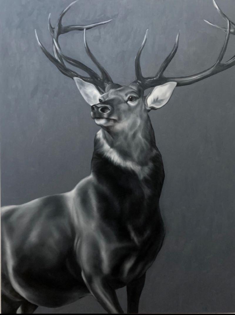 Stag (after Landseer) - Painting by Shelley Reed